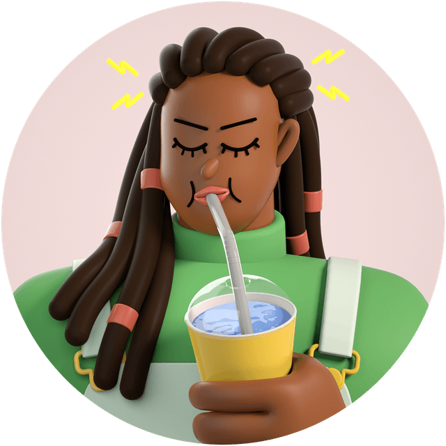 Creative holding a drink